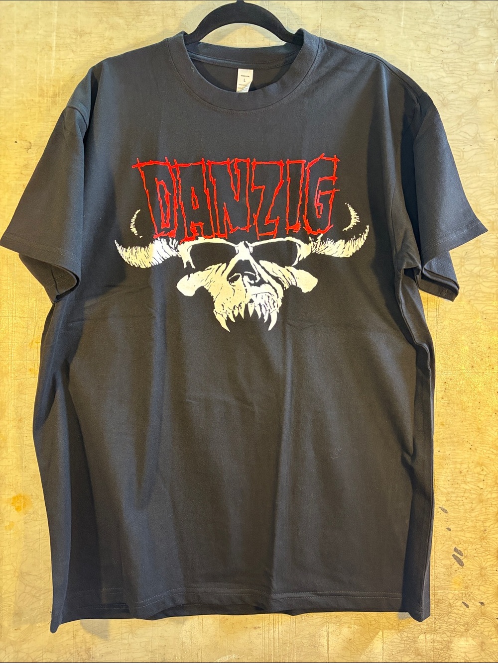 Men’s Short Sleeve Graphic Tee - Black with Red and White Print